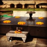 The tomb of Mahatma Gandhi, Raj Ghat, on my way to New Delhi from Agra.